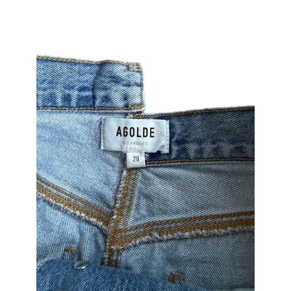 AGOLDE Denim Distressed Asymmetrical Shorts Size 28 - Picture 8 of 11